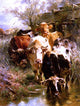 Anton Braith Heading For Water - 21" x 28" Premium Canvas Print