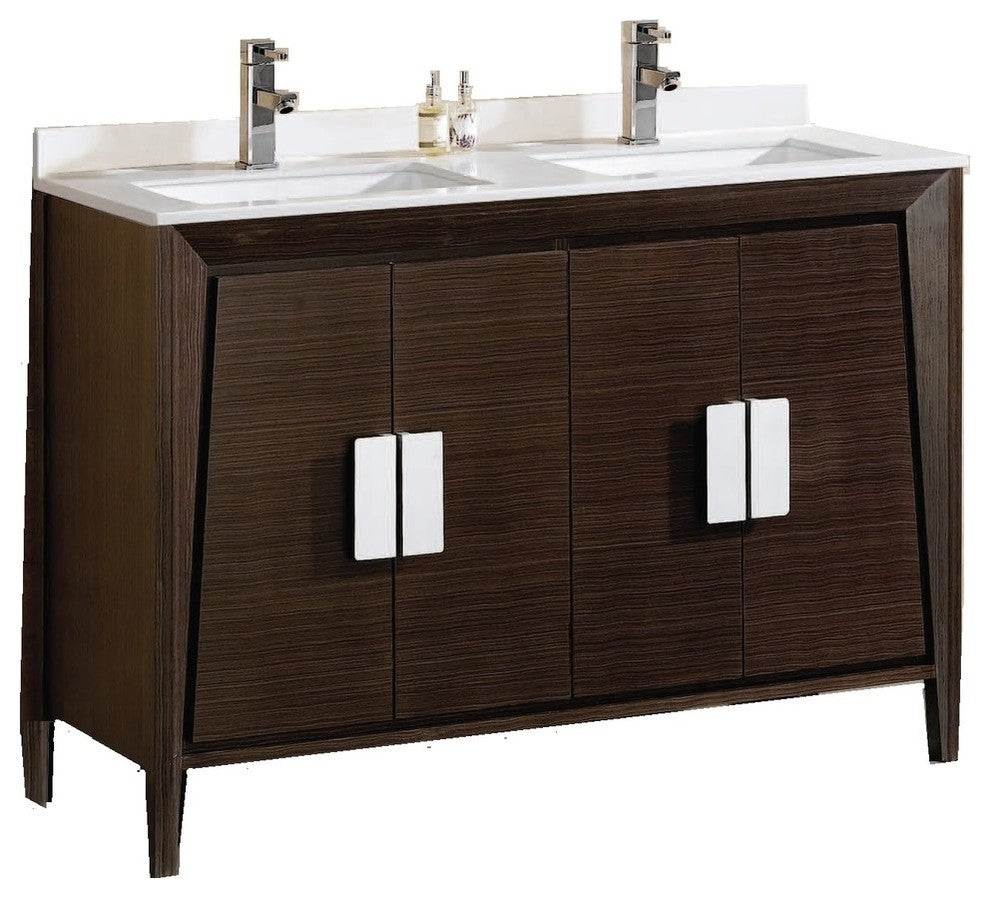 Fine Fixtures Imperial II 60" Double Sink Vanity, Ebony Wave, No Mirror