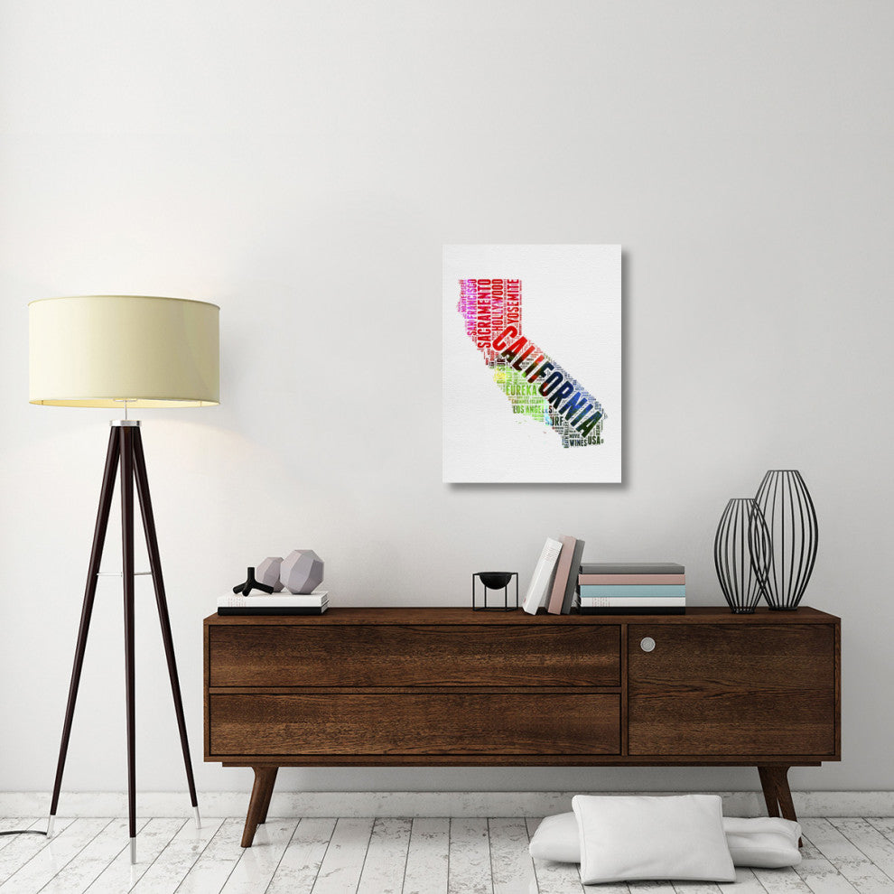 "California Watercolor Word Cloud" Fine Art Print