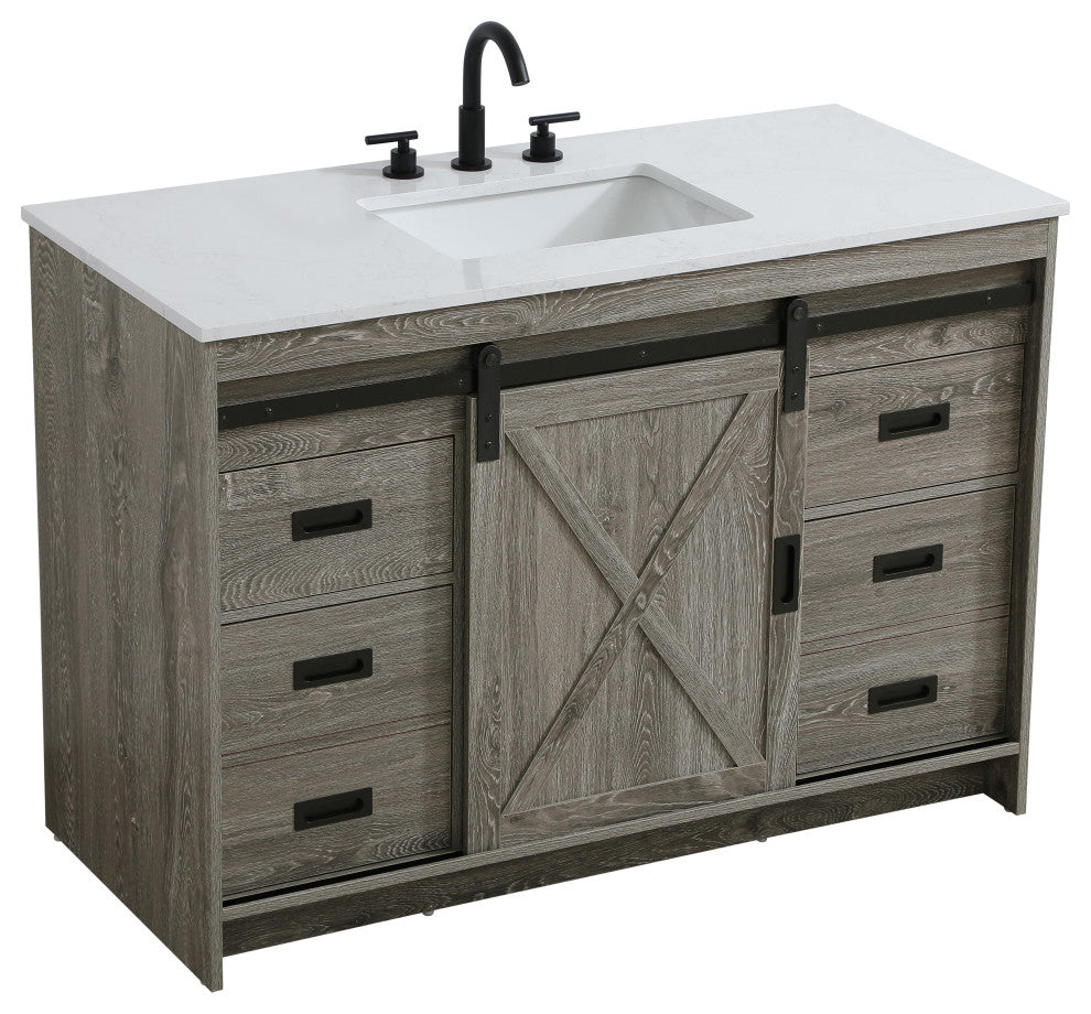 Home Living 48" Single Bathroom Vanity, Rustic Grey