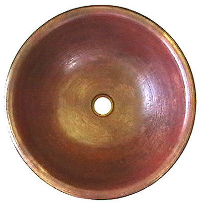Hammered Round Natural Bathroom Copper Sink