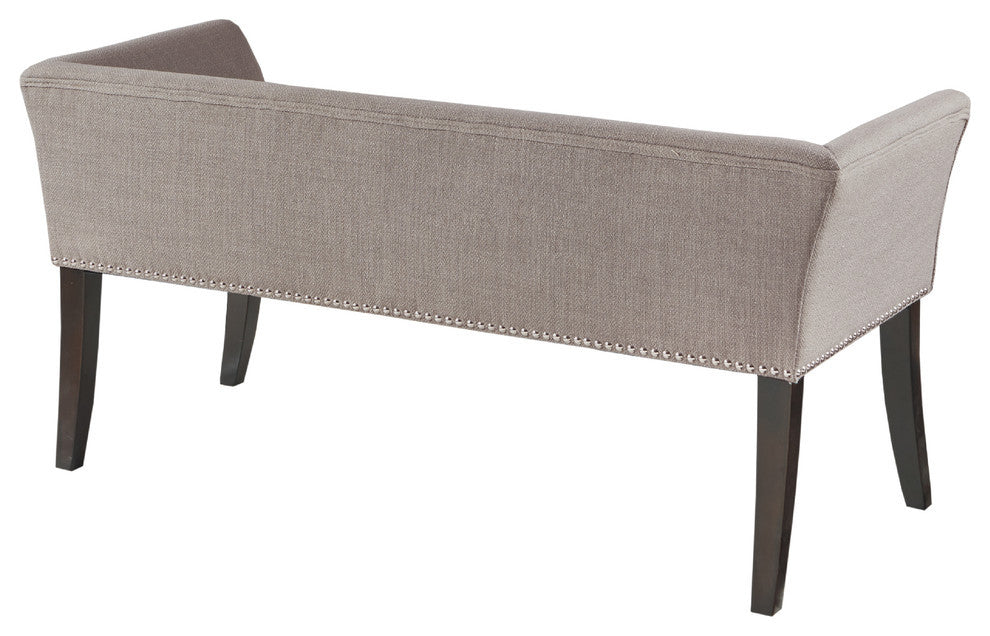 Madison Park Flared Low Arm Low Back Accent Bench Chair, Grey