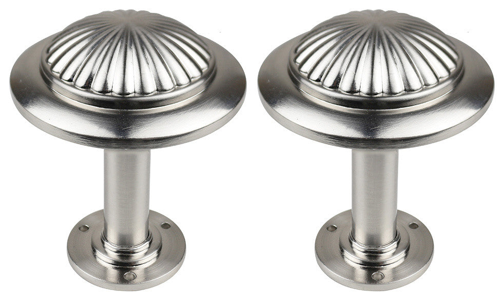 Urbanest Set of 2 Tumulo Metal Drapery Medallion Holdback, Brushed Steel