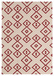 Lima Contemporary Area Rug, Red and Cream, 7'x10'