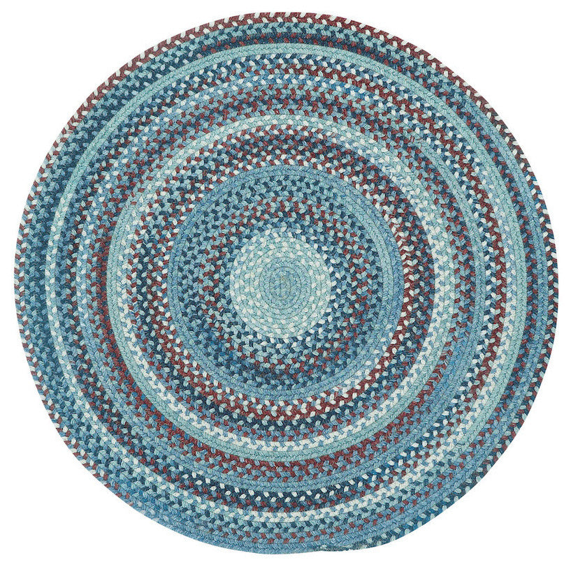 Kill Devil Hill Braided Round Rug, Blue, 7'6"