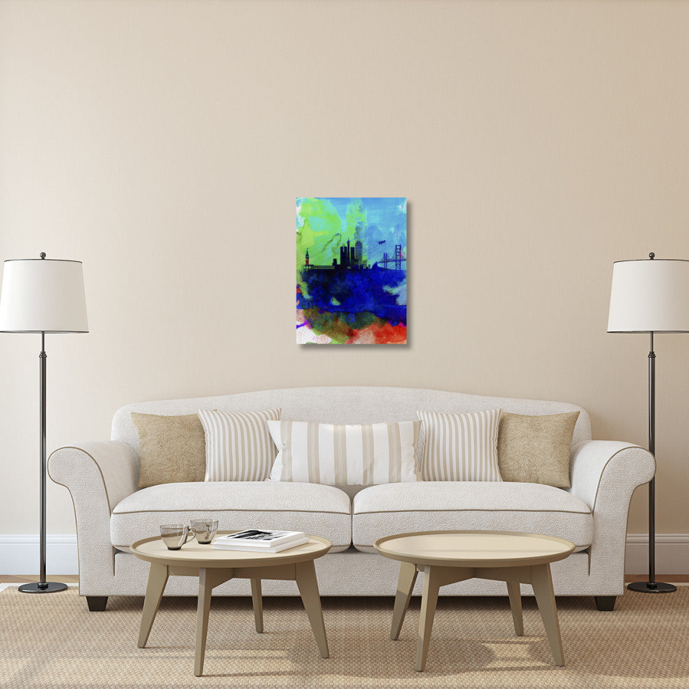 "San Francisco Watercolor Skyline 2" Fine Art Print