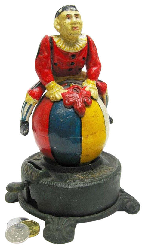 Spinning Acrobat Clown Bank