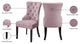 Nikki Velvet Dining Chairs, Set of 2, Pink