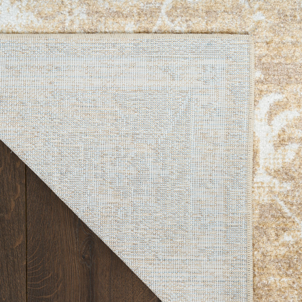 Nourison Astra Machine Washable 9' x 12' Ivory Gold Vintage Indoor Rug