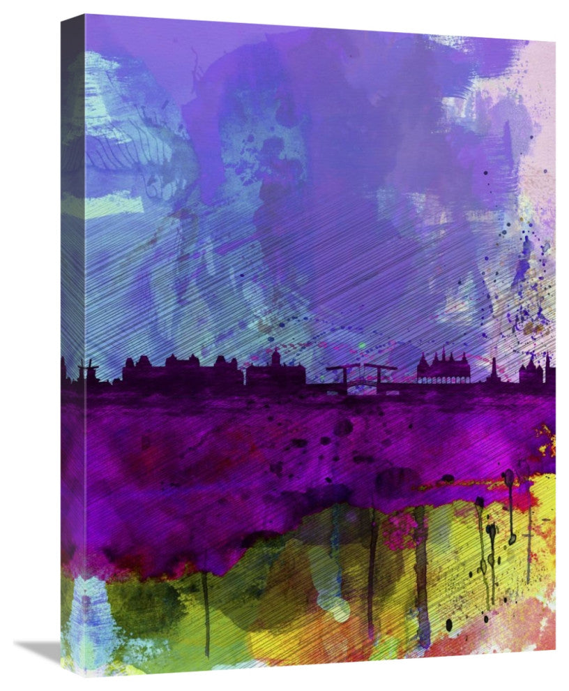"Amsterdam Watercolor Skyline" Fine Art Print