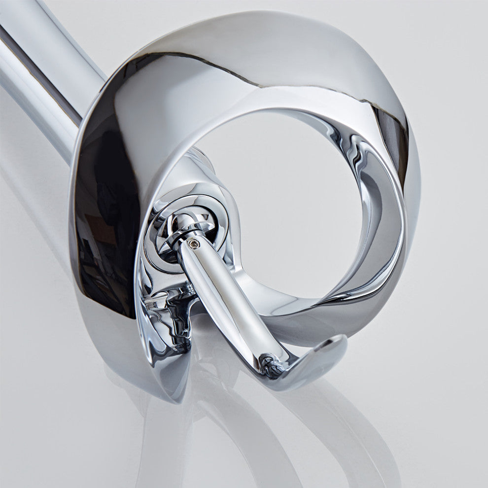 Elegant Waterfall Bathroom Faucet, Single Handle, Solid Brass, Chrome, Long