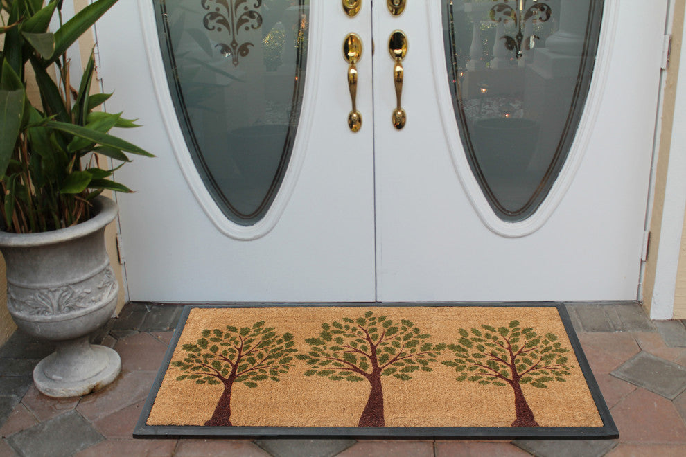 A1HC Rubber Coir Indoor Outdoor Welcome Patio All Weather Door Mat, 24"x48"