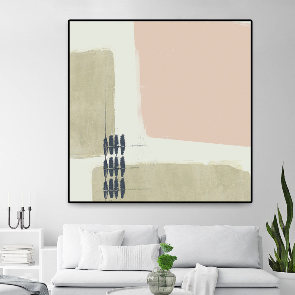 "Monotype Abstraction I" Oversized Framed Canvas, 45" x 45"