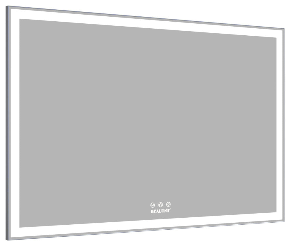 60x40" Rectangular Framed Wall Mounted LED Bathroom Vanity Mirror