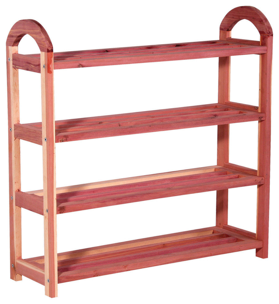 Household Essentials CedarFresh 4-Tier Cedar Shoe Rack
