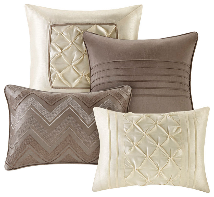 Madison Park Essentials Joella 24 Piece Room, a Bag, Taupe