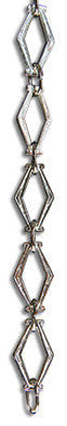 Chain #22, Hexagonal Design Un-Welded Link Solid Brass Chain, Polished Nickel