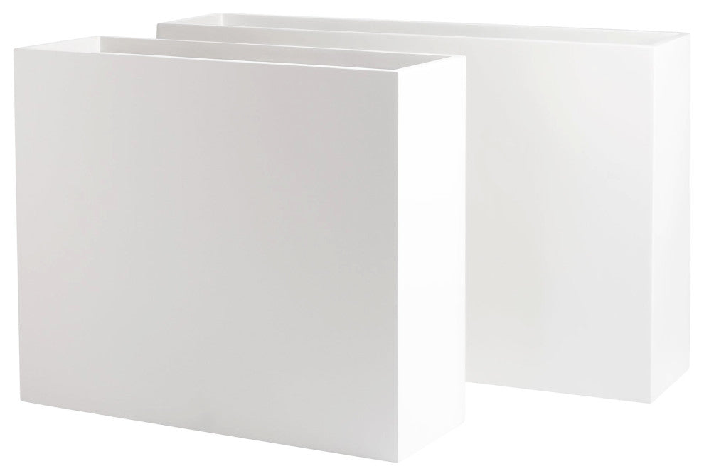 Calistoga Tall Rectangle Planter Box, White, 36"x12"x30"