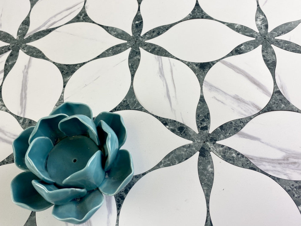 Calacatta & Blue Marble 10.375 in. x 13.625 in. x 0.125 in. Vinyl Peel and Stick