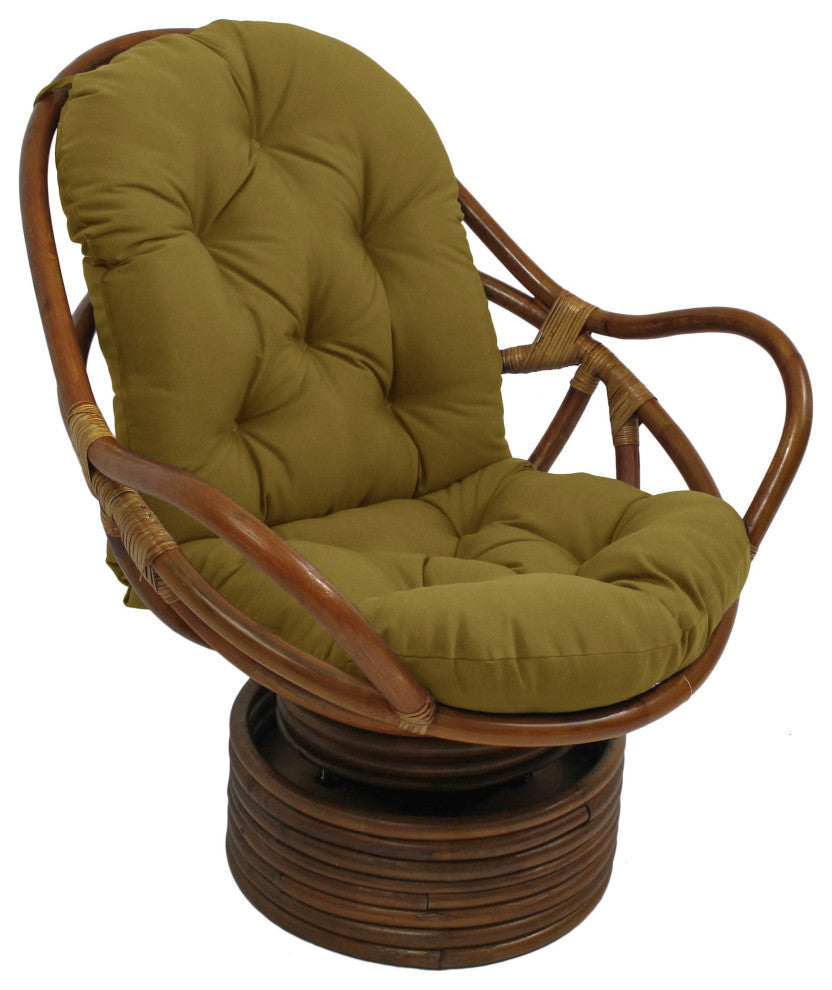 48"X24" Solid Outdoor Spun Polyester Swivel Rocker Cushion, Wheat