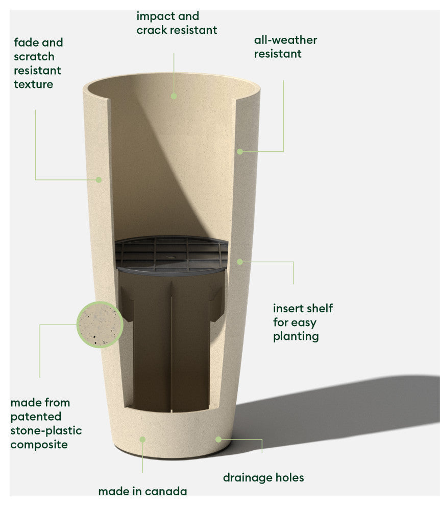 Veradek Pure Series Selena 28" Planter, Sand, 28 in. - One Pack