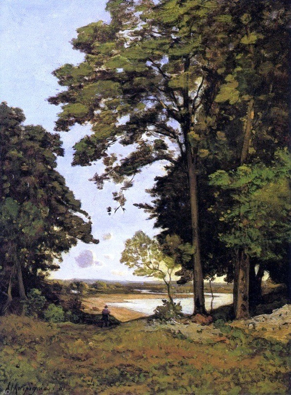 Henri Harpignies Landscape Premium Canvas Print