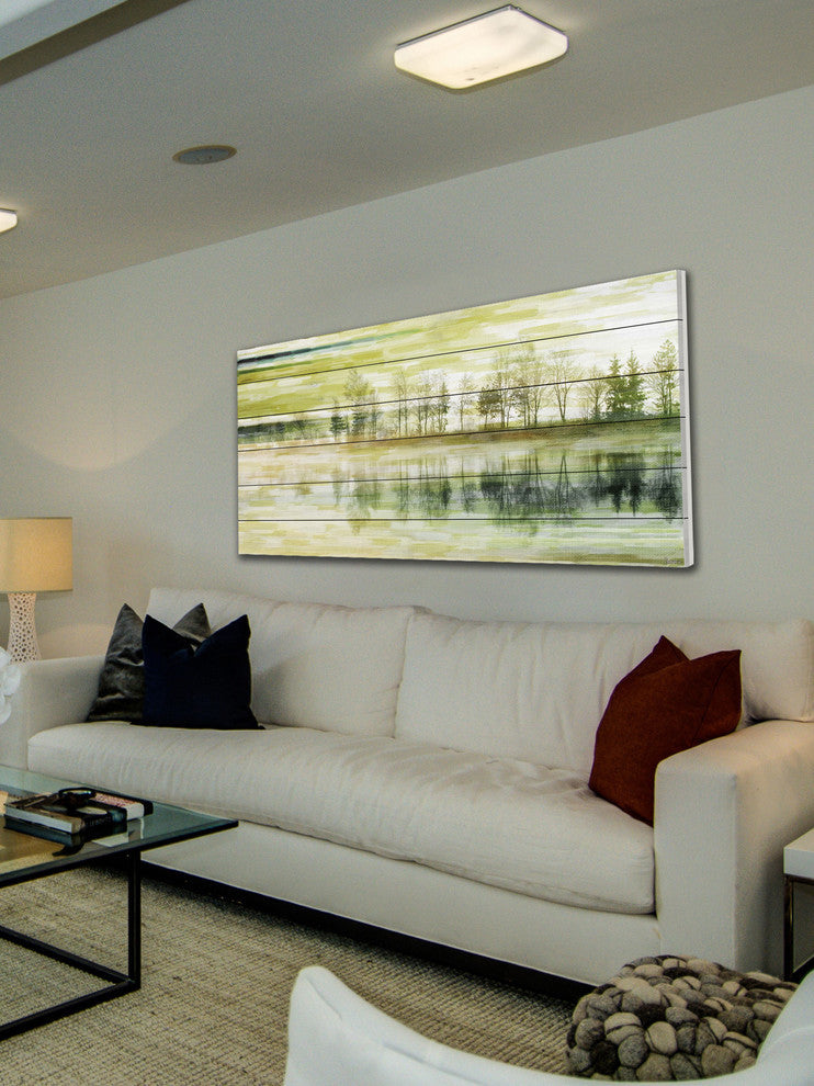 "Tree Tree" Painting Print on White Wood, 24"x12"