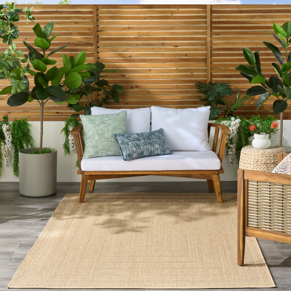 Nourison Tulum 6' x 9' Taupe Ivory Outdoor Rug