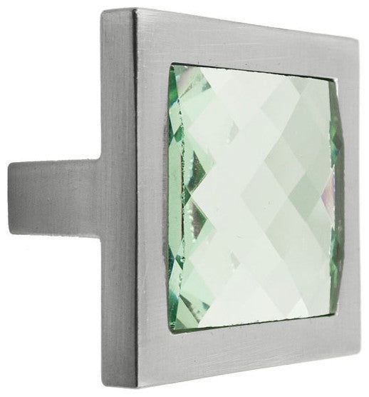 MultiFaceted Silver Snow Brushed Nickel Square Manor Knob