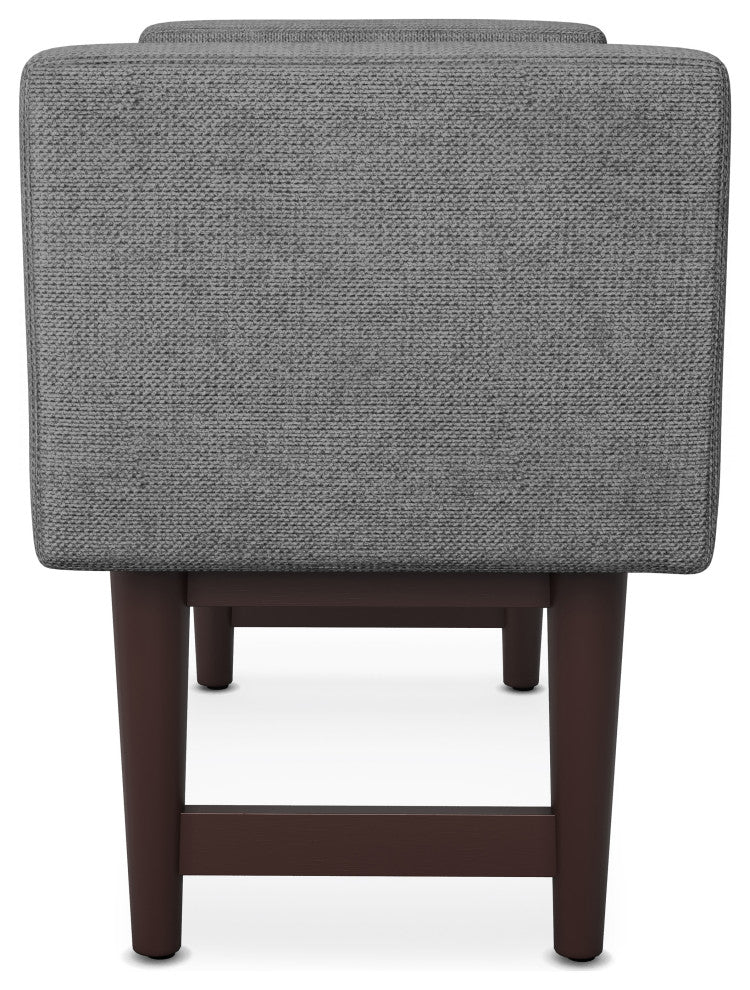 Scott Solid Hardwood Small Ottoman Bench, Pewter Grey