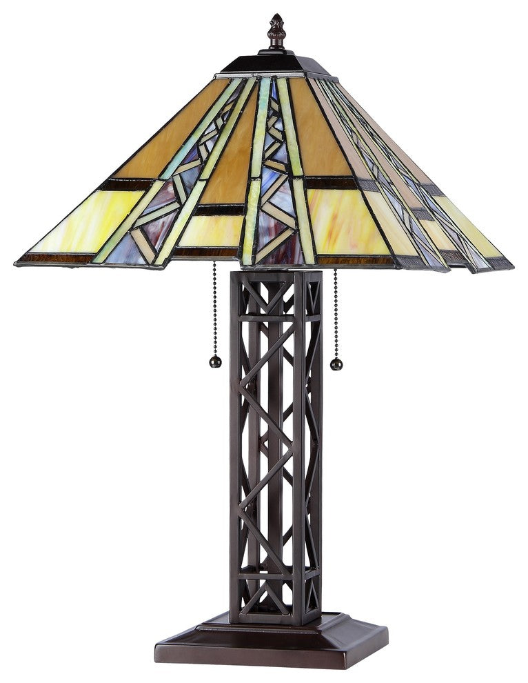 PROGRESSIVE Tiffany-style 2 Light Mission Table Lamp 14inches Shade