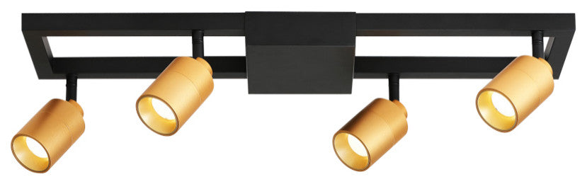 Vidalite Shura 4 Head LED Flush Mount Square Track, Gold