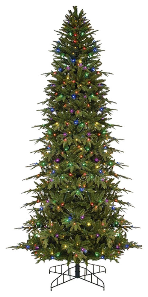 9' Pre-Lit Slim Palisade Artificial Christmas Tree, Multi LED Lights