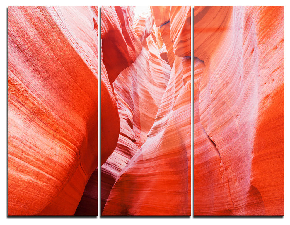 "Antelope Canyon Walls" Photo Metal Wall Art, 3 Panels, 36"x28"