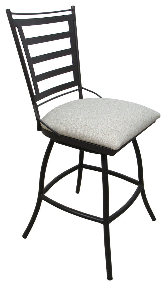 Outdoor Patio Stool Jenna Without Arms, Canvas Granite on Dark Nut, 35", Without Arms