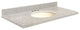 Quartz 25"x19" Vanity Top, Biscuit Bowl, Portage Pass, 8" Offset