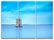 "Old Spanish Windmill in Blue Lagoon" Metal Wall Art, 3 Panels, 36"x28"