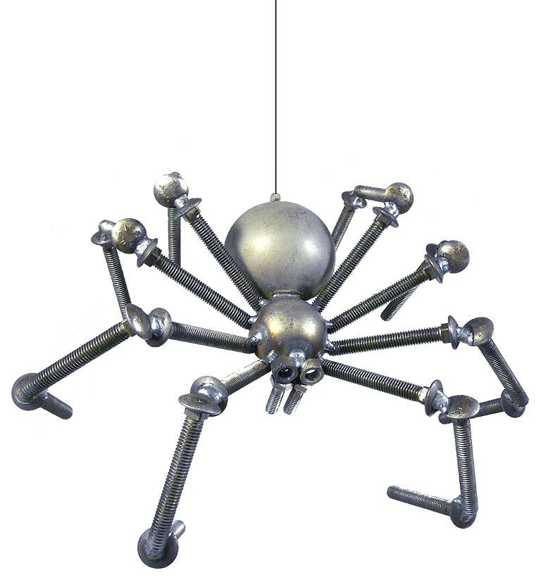 Recycled Metal Garden Spider Sculpture