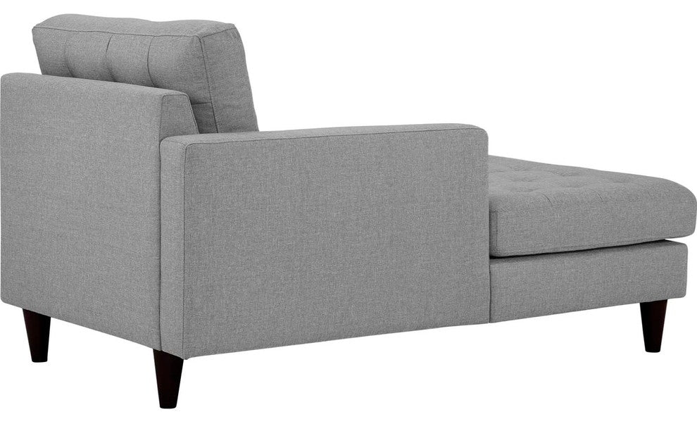 Modern Contemporary Urban Living Left Arm Chaise Lounge Chair, Gray Gray, Fabric