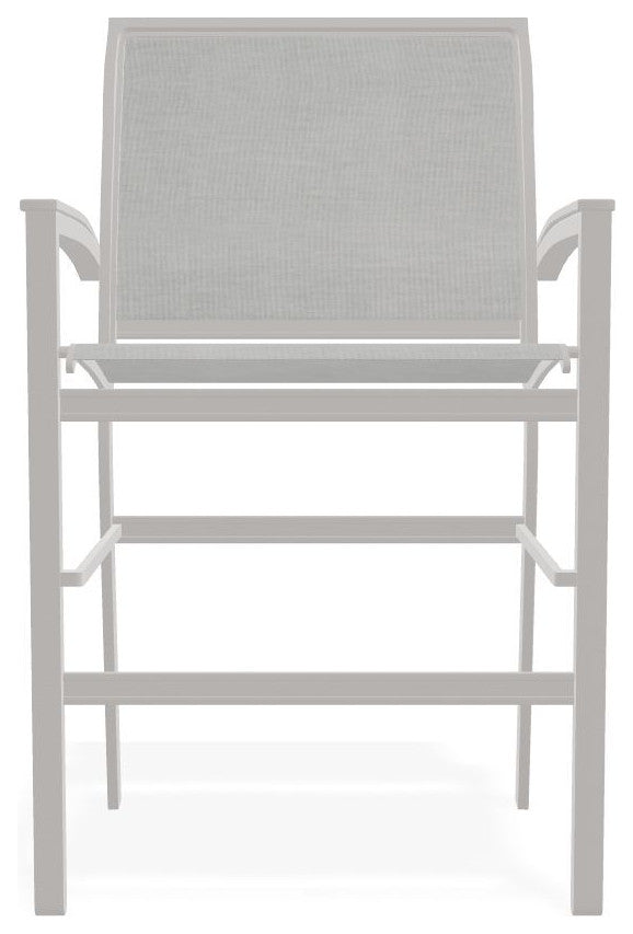 Bazza Sling Balcony Height Stackable Outdoor Stool, Alloy/Warm Gray