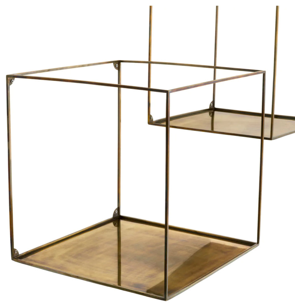 Vintage Brass Square Wall Racks, 2-Piece Set, Eichholtz Deco