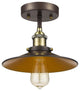 BUTLER Industrial-style 1 Light Rubbed Bronze Semi-flush Ceiling Fixture 9inches
