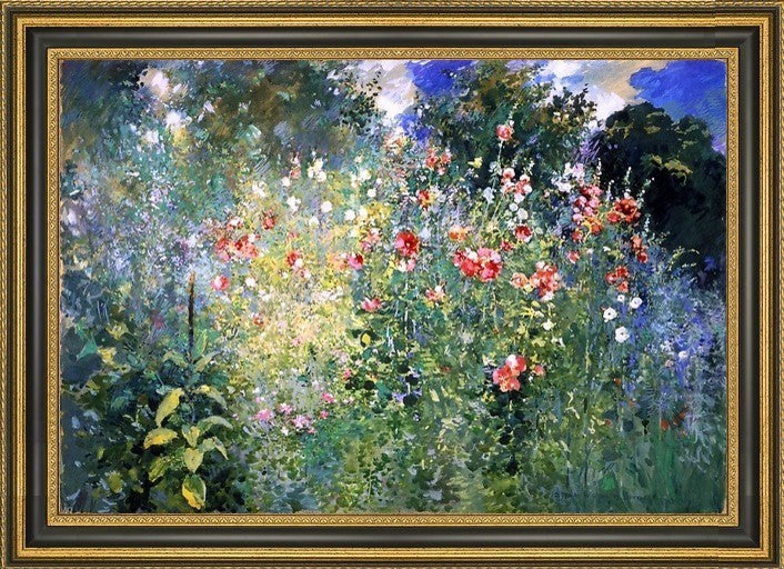 Ross Turner a Garden in a Sea of Flowers Framed Premium Canvas Print, 18"x27"