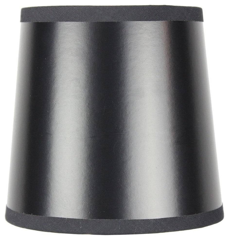 5"x6"x5" Parchment GoldLined Drum Lampshade, Black Parchment