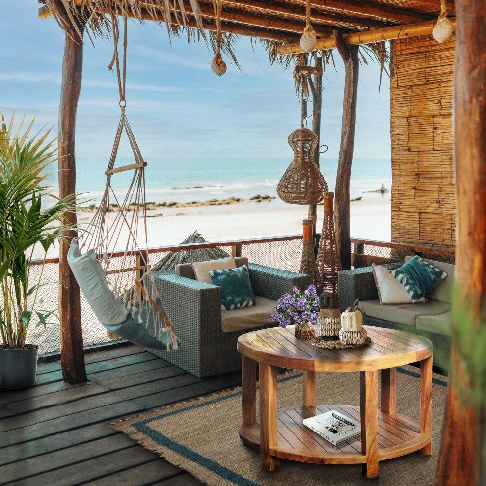 Teak Wood Bahama Round Coffee Table