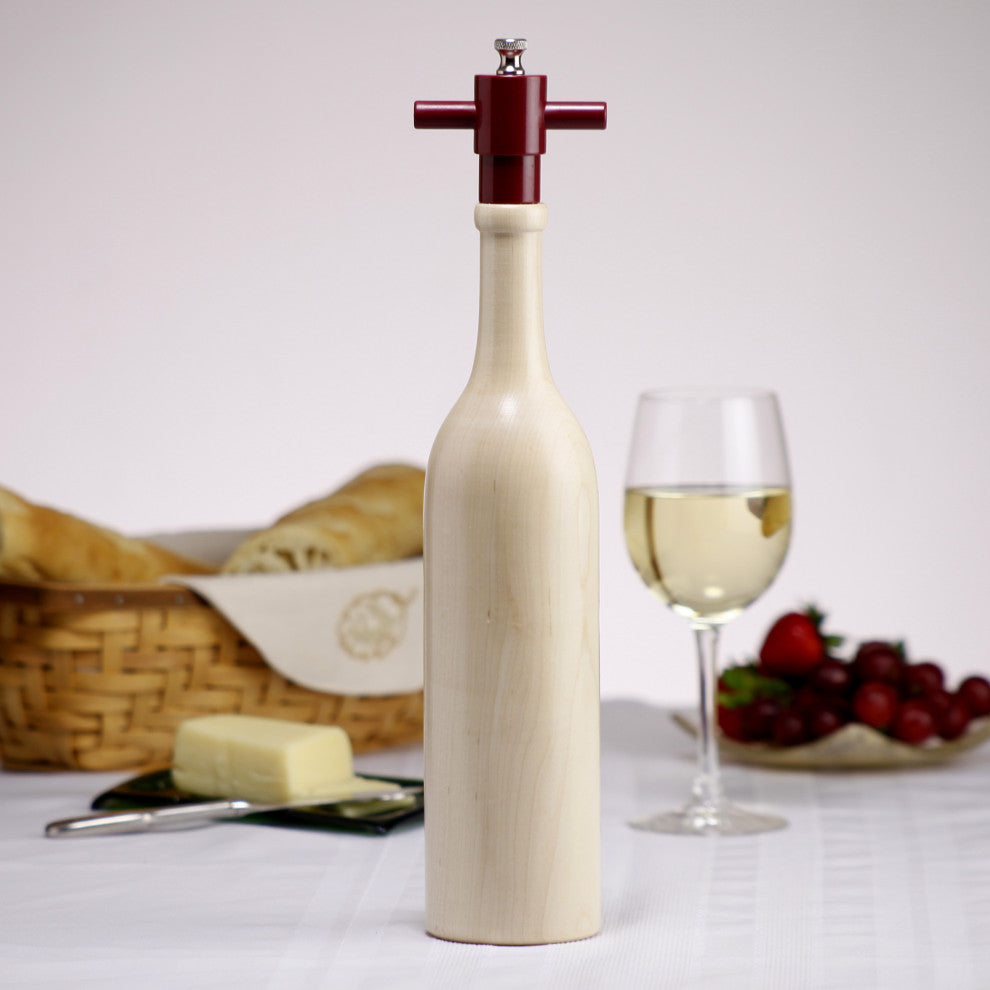 Chef Specialties 14.5" Pro Series Chateau Wine Bottle Pepper Mill, Natural