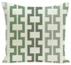Cuff-Links Geometric Print Outdoor Pillow, Herb Green, 18"x18"