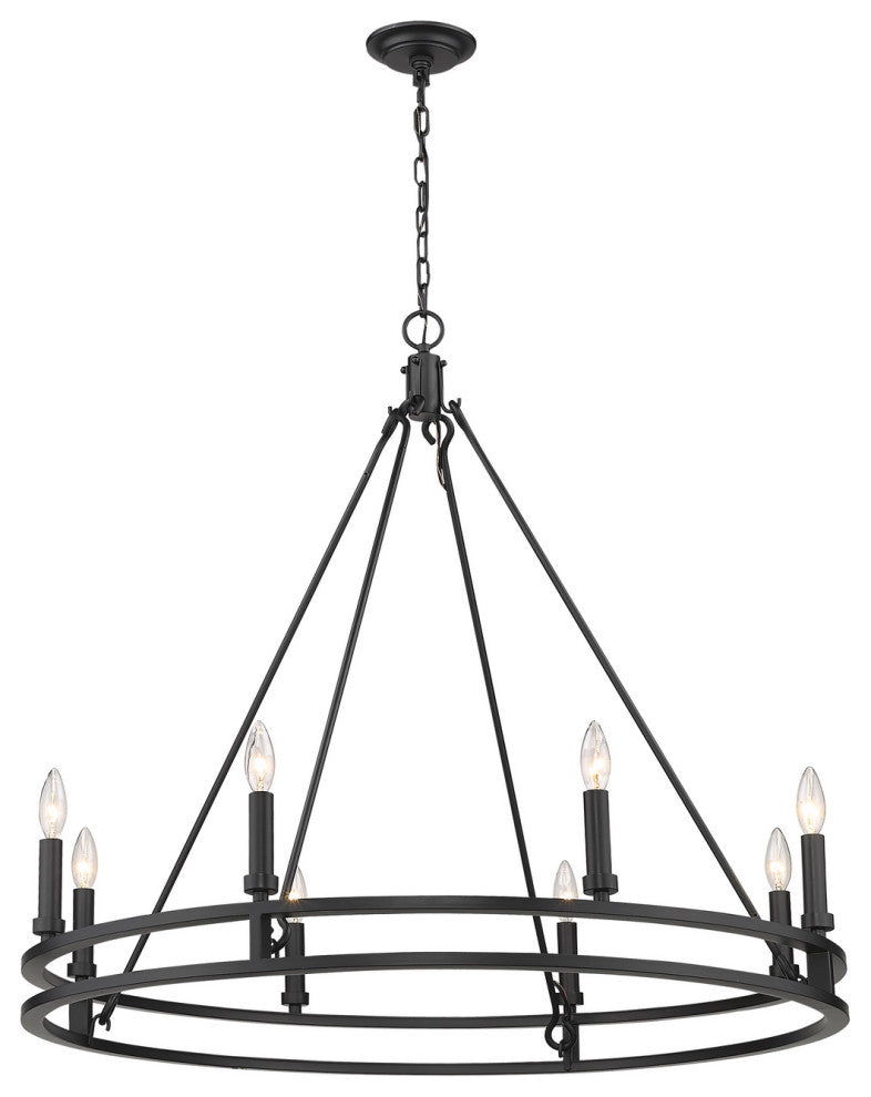 Dennison 8 Light Chandelier in Matte Black