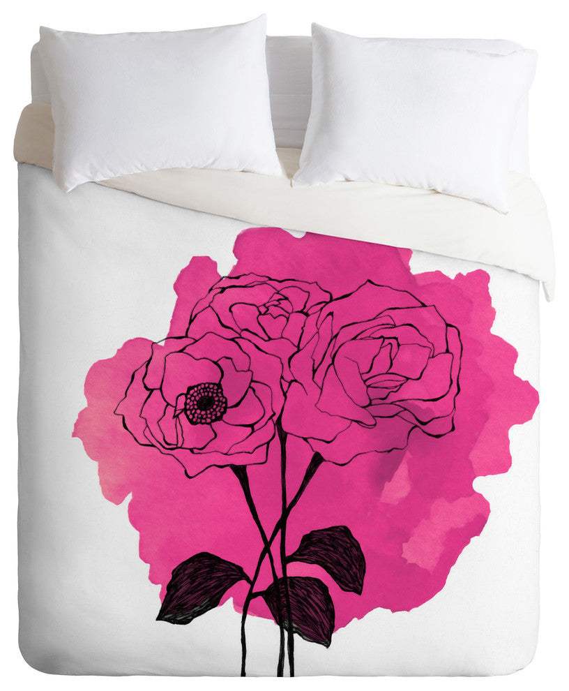 Deny Designs Morgan Kendall Pink Spray Roses Duvet Cover, Lightweight
