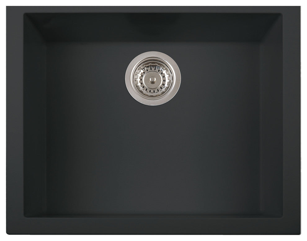 Ab2420Um-BLA Black 24" Undermount Single Bowl Granite Composite Kitchen Sink
